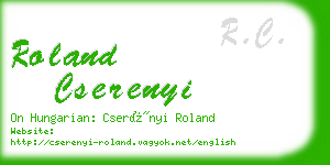 roland cserenyi business card